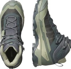 Salomon Womens X Ultra 5 Mid GTX Shoe - Turbulence-Sedona Sage-Tender Fashion