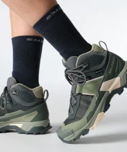 Salomon Womens X Ultra 5 Mid GTX Shoe - Turbulence-Sedona Sage-Tender Fashion