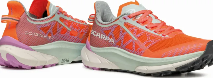 Scarpa Womens Golden Gate 2 ATR Running Shoe - Orange Fluo-Orchid Hot