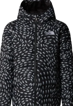 The North Face Girls Reversible Perrito Hooded Jacket - TNF Black Vector Field Fashion
