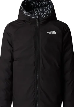The North Face Girls Reversible Perrito Hooded Jacket - TNF Black Vector Field Fashion