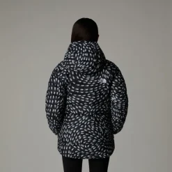 The North Face Girls Reversible Perrito Hooded Jacket - TNF Black Vector Field Fashion