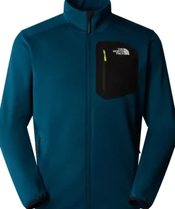 The North Face Mens Crest FZ Fleece - Midnight Petrol-TNF Black Fashion