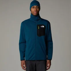 The North Face Mens Crest FZ Fleece - Midnight Petrol-TNF Black Fashion