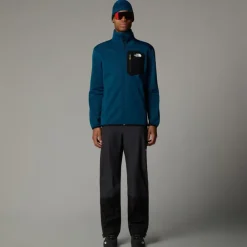 The North Face Mens Crest FZ Fleece - Midnight Petrol-TNF Black Fashion