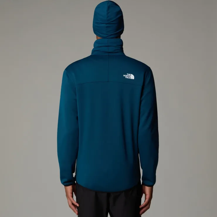 The North Face Mens Crest FZ Fleece - Midnight Petrol-TNF Black Fashion
