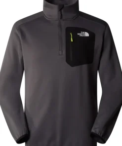 The North Face Mens Crest 1/4 Zip Fleece - Anthracite Grey-TNF Black Fashion