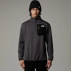 The North Face Mens Crest 1/4 Zip Fleece - Anthracite Grey-TNF Black Fashion