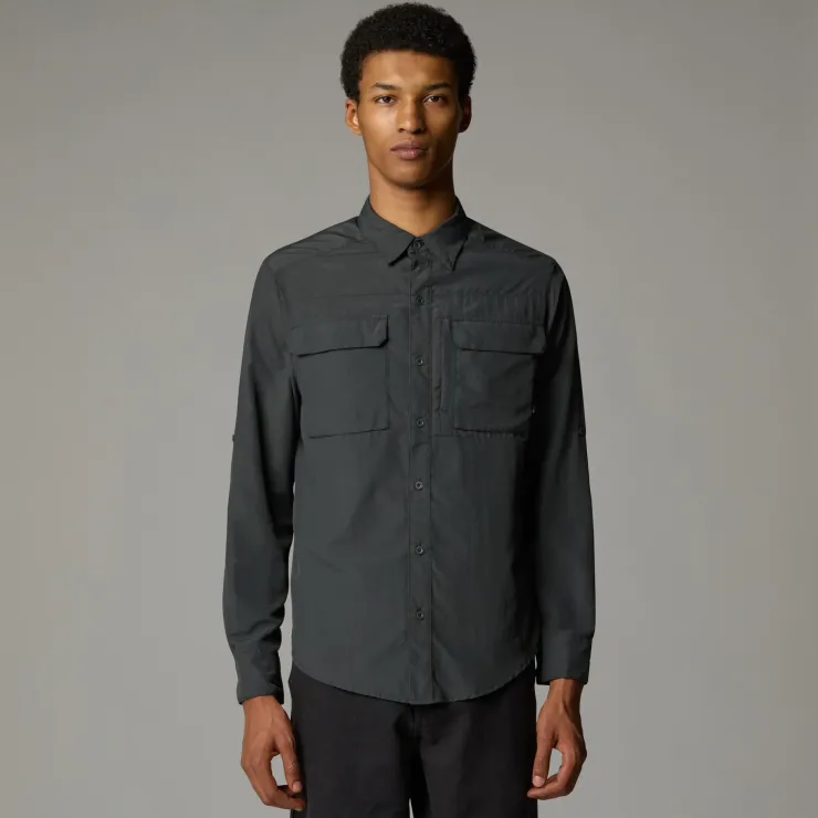 The North Face Mens Long Sleeved Sequoia Shirt - Asphalt Grey-NPF Outlet