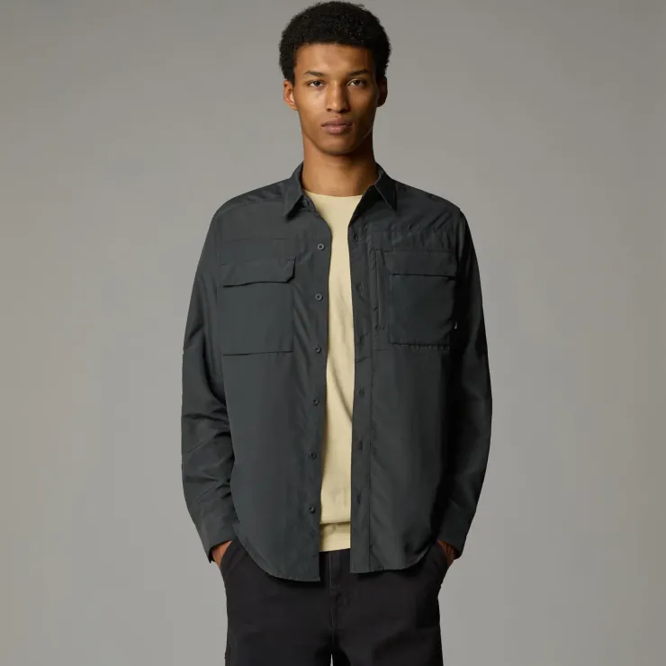 The North Face Mens Long Sleeved Sequoia Shirt - Asphalt Grey-NPF Outlet
