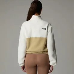 The North Face Womens Yumiori 1/4 Zip Fleece - Khaki Stone-White Dune-Utility Brown Hot