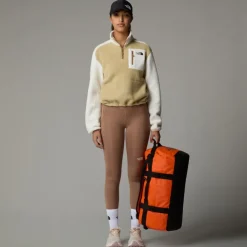 The North Face Womens Yumiori 1/4 Zip Fleece - Khaki Stone-White Dune-Utility Brown Hot