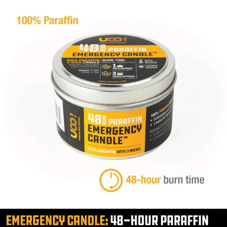 UCO Emergency Candle Lantern Paraffin - 48 Hour Hot