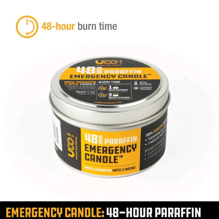 UCO Emergency Candle Lantern Paraffin - 48 Hour Hot