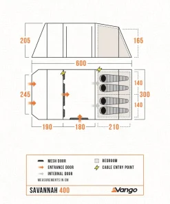 Vango Savannah 400 Tent Package Fashion