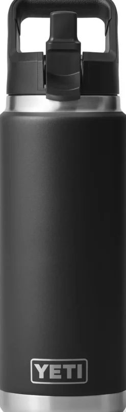Yeti Rambler 26oz Straw Bottle - Black Hot